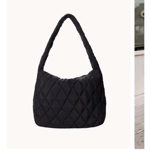 Poppy And Peonies Haul It Black Quilted Women's Bag